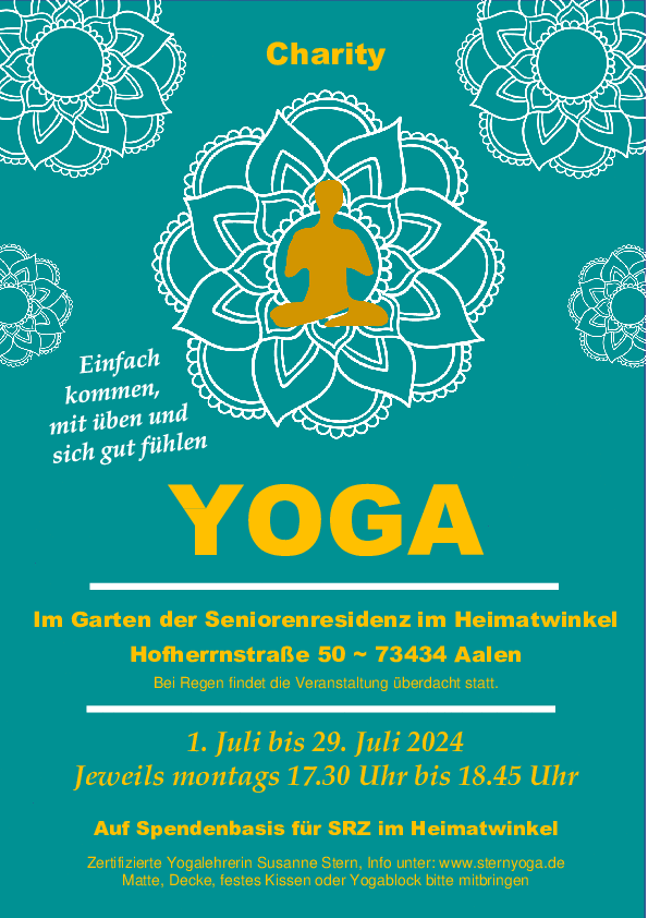 Plakat Yoga DRK Aalen Heimatwinkel